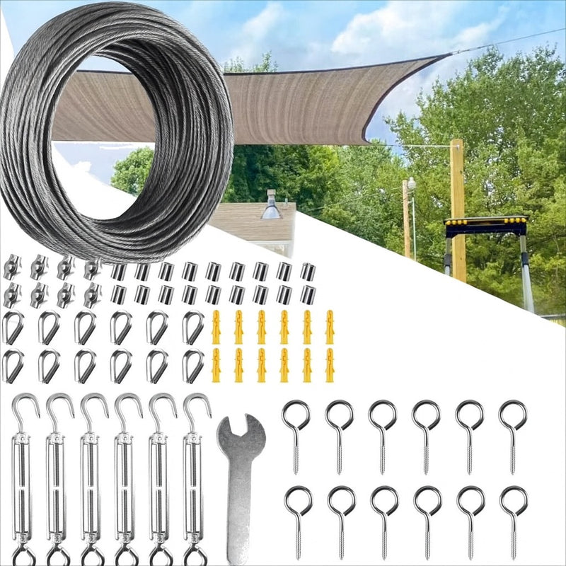 Kit instalação 72 peças - cabo de aço 35m - Telas Comfort