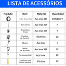 Kit instalação 72 peças - cabo de aço 35m - Telas Comfort