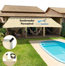 Sombreador Grande Bege Permeável (80% UV) - Telas Comfort Bloqueia Sol