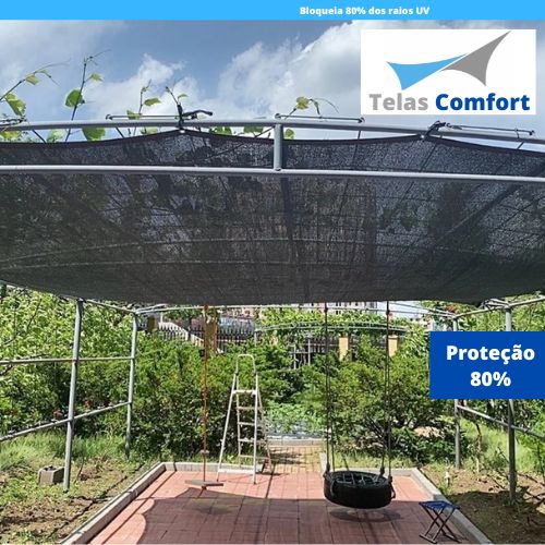 Sombrite Permeável (80% UV) SOMENTE PRETO - Telas Comfort (Horta / Jardim / Estufa / Sombra Carro / Sombra Piscina)